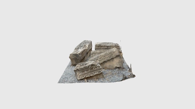 Carved Architectural Blocks with Laurel Motifs …