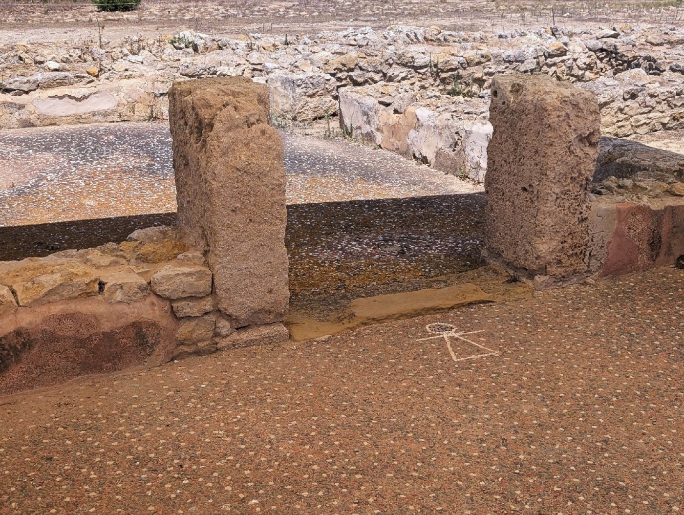 Figure 5: A mosaic of the goddess Tanit within a temple complex at Kerkouane. Photo: Laura Harrison