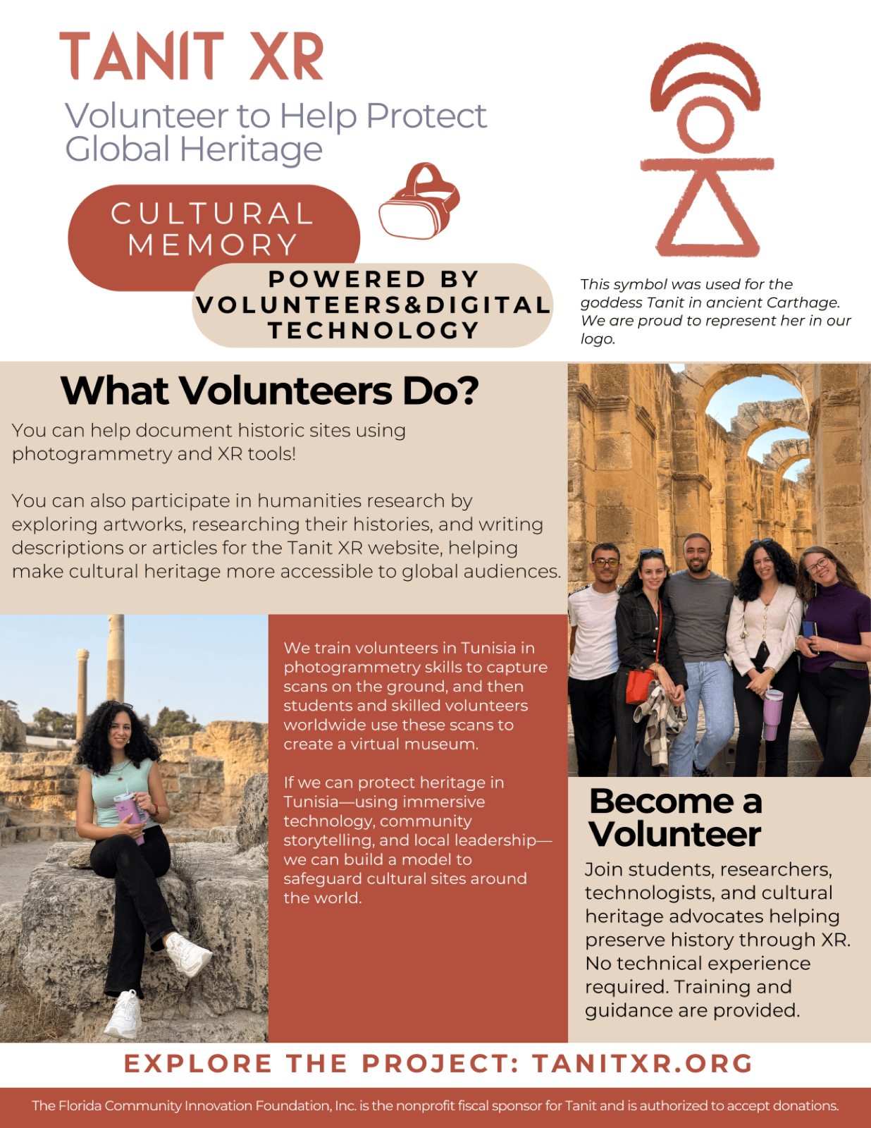 Tanit XR, Volunteer to help protect global heritage. Cultural memory powered by volunteers and digital technology.